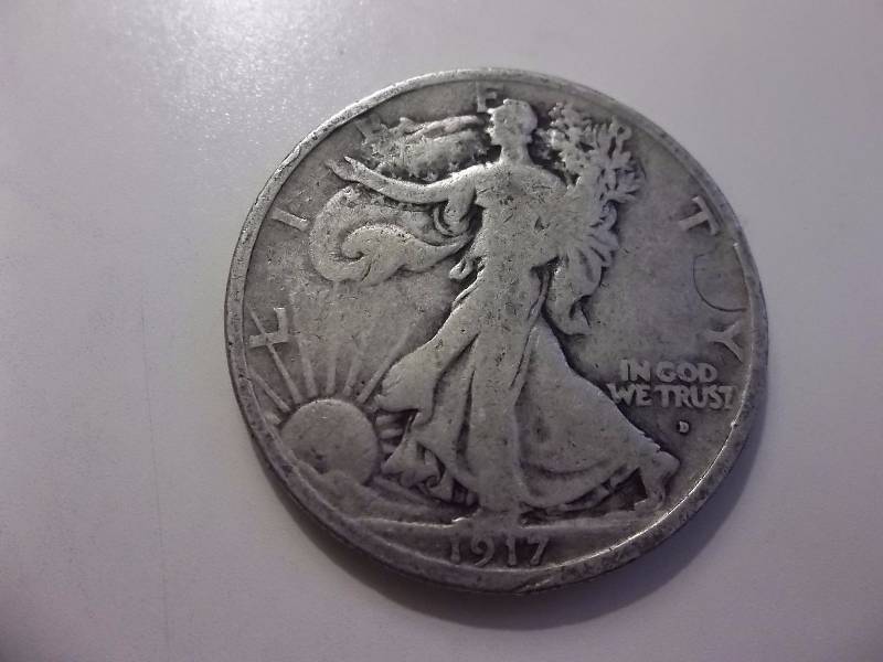 1917 D Walker Half Dollar (Mint Mark On Obverse)