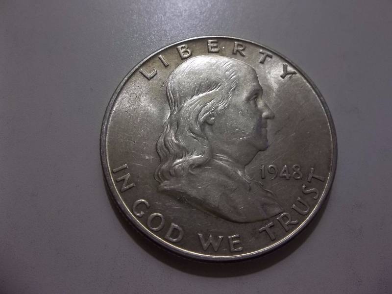 1948 D Franklin Half Dollar Very High Grade Unc
