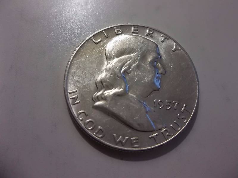 1957 D  Franklin Half Dollar Very High Grade BU