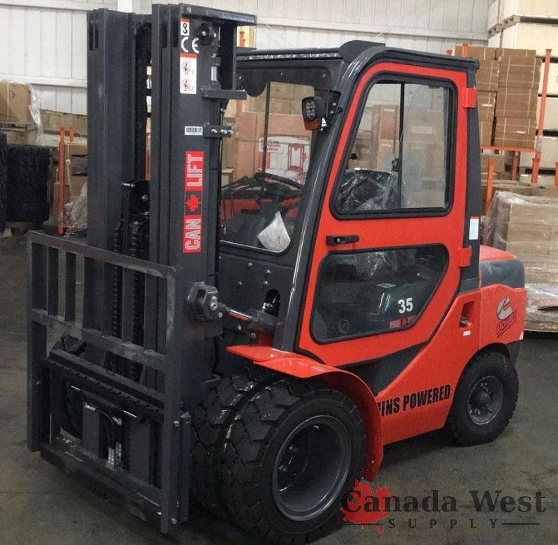 NEW CANLIFT FD35 CUMMINS DIESEL FORKLIFT 7700LBS 2016 MODEL (DEC 2016 1 MONTH OLD)