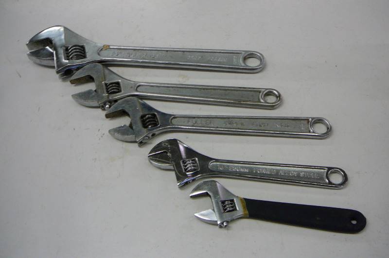 lot 55 image: Crescent wrenches 15 12 10 8