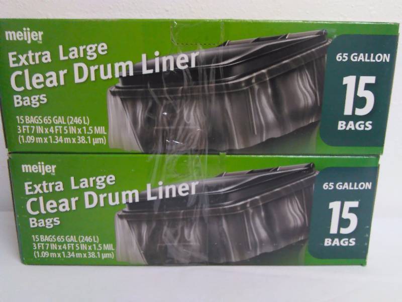 lot 47 image: Meijer Trash Bags 65 gal. (2 boxes of 15)