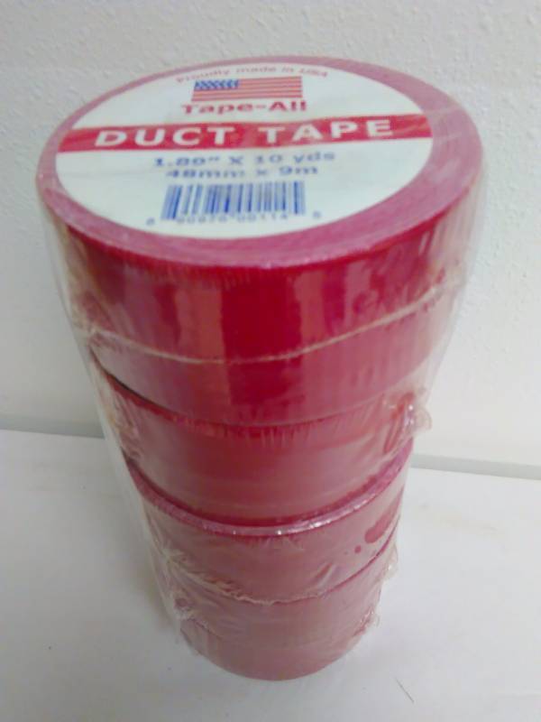 lot 126 image: Duct Tape, Red (5), 10 yds. each roll