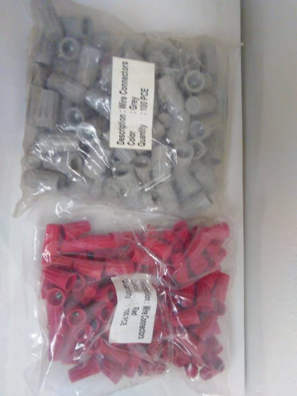 lot 132 image: Wire Nuts, 100 red and 100 grey