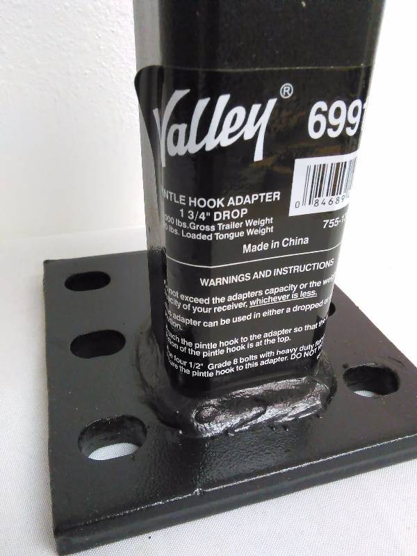 lot 185 image: Pintle Hook Adapter by Valley  See pictures for ratings
