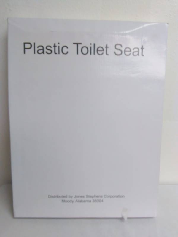 lot 258 image: Elongated Plastic Toilet Seat, New in Box, White