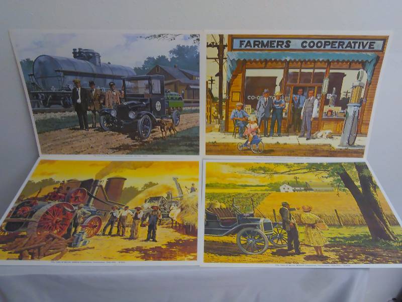 lot 282 image: Midland Cooperatives, 1976, 50 yr. Anniversary Promotion Prints (4) each measure 10.5 x 13.75 