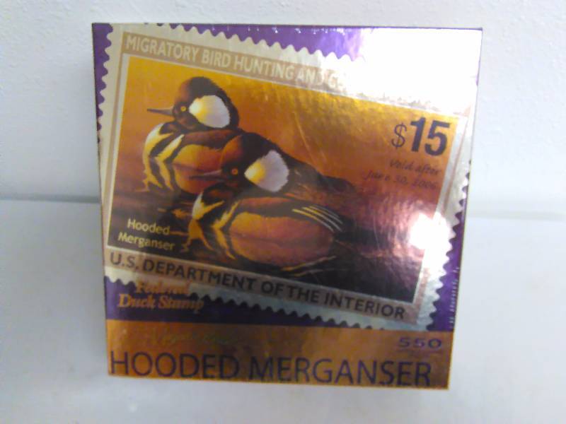 lot 330 image: Hooded Merganser, Federal Duck Stamp 550 pc. Puzzle