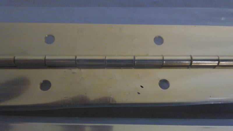 lot 343 image: Continuous  Piano Hinges (2), 1.5 x 48 in. with screws