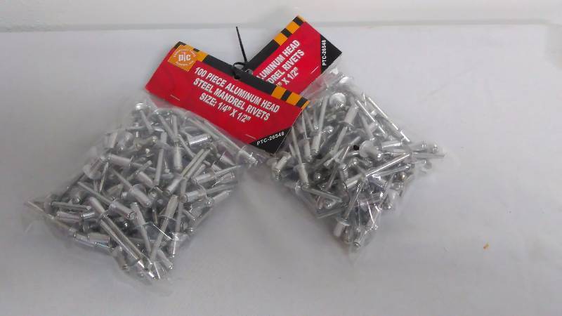 lot 425 image:  x  - Inch Mandrel Rivets (2 pkgs. of 100)