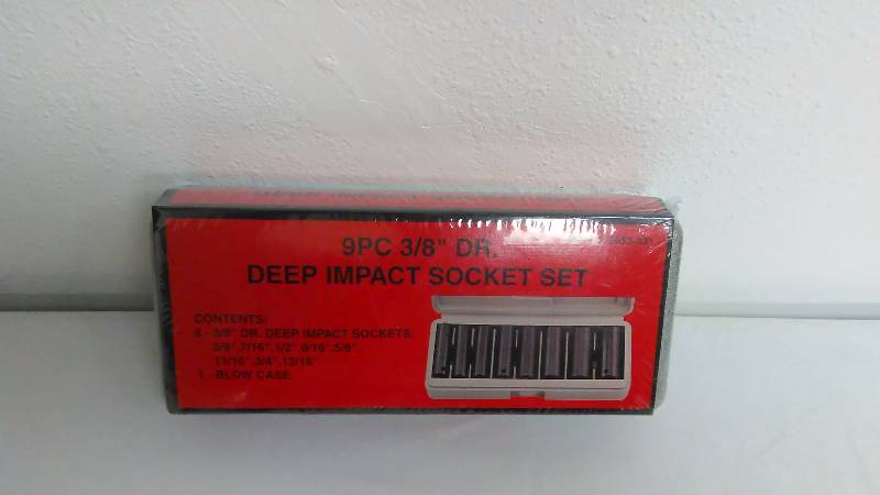 lot 427 image: 9 pc Deep Impact Socket Set, 38 Inch Drive