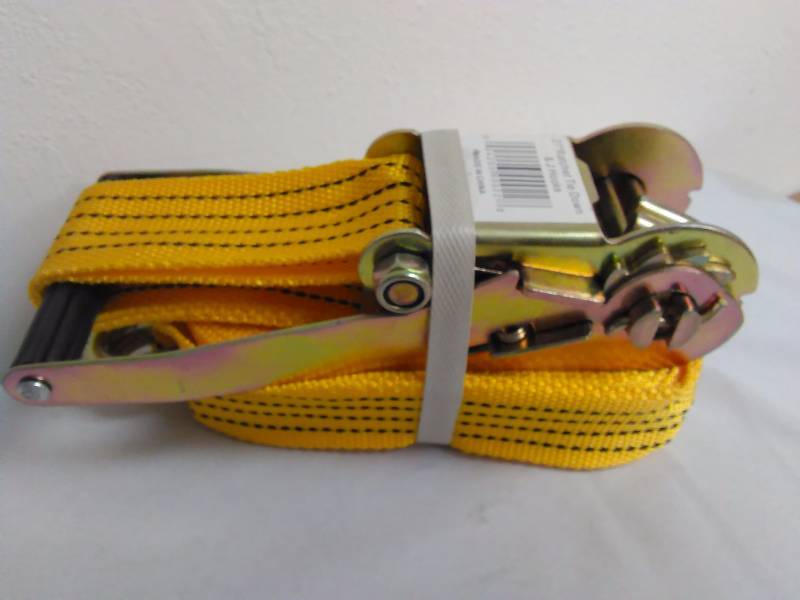 lot 498 image: 27 Ft. Ratchet Tie-Down and J Hooks