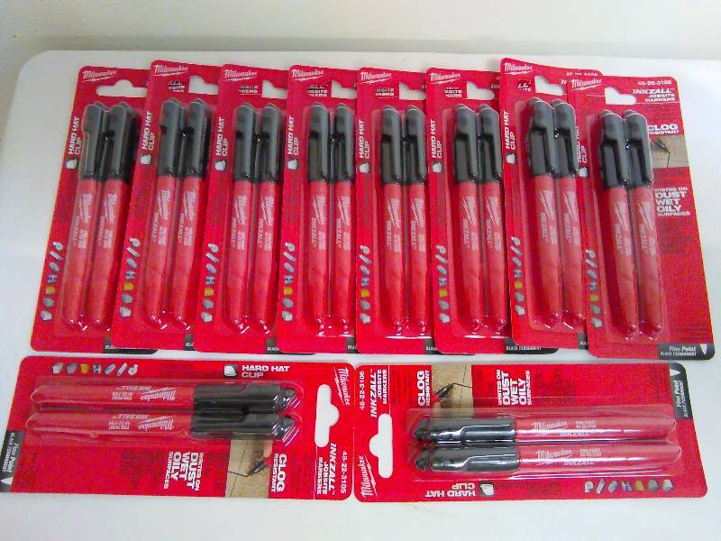 lot 57 image: Milwaukee Ink Zall, Fine Point Markers (10pkgs.)