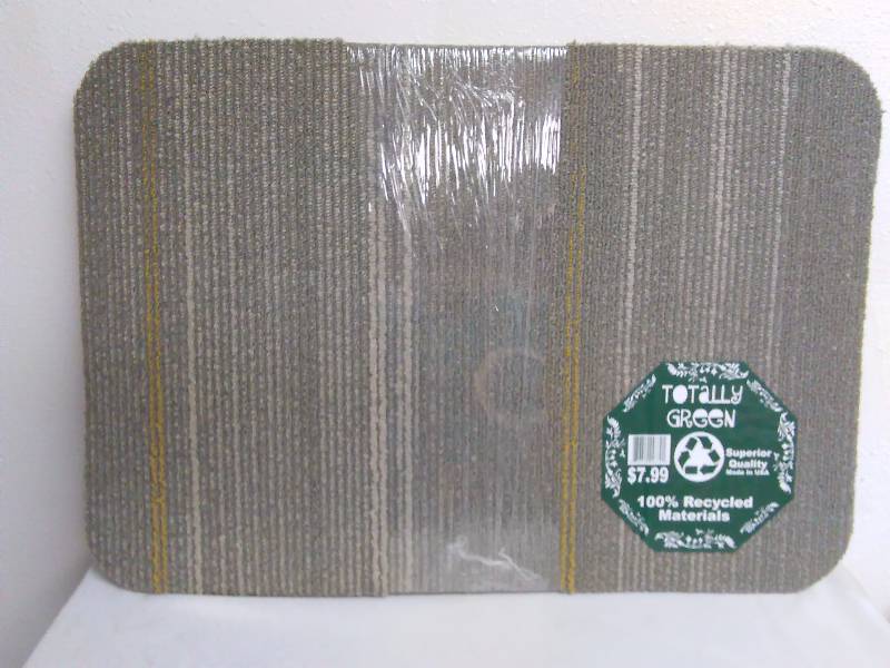 lot 505 image: Area Mat (3) 23 x 15.5 inches Green Multi, Charcoal and Tan