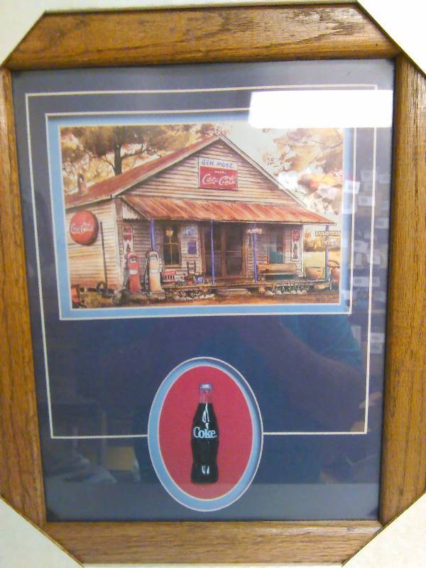 lot 508 image: Coca Cola Collectible Framed Print, 13 x 16, Old General Store