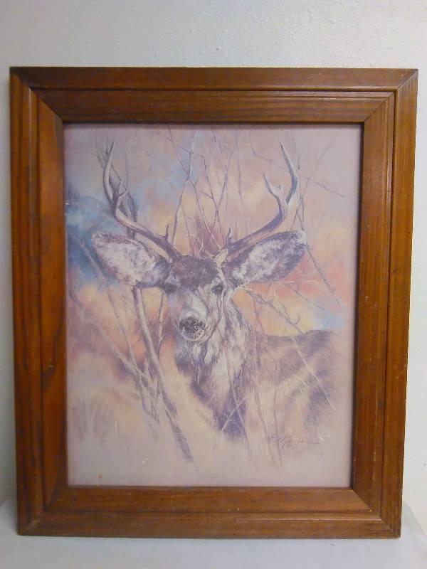 lot 511 image: K. Maroon, 1978, Mule Deer Painting, 20.5 x 24.5