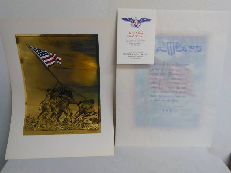 lot 515 image: Prints (2) , Raising the Flag at Iwo Jima, Old Glory
