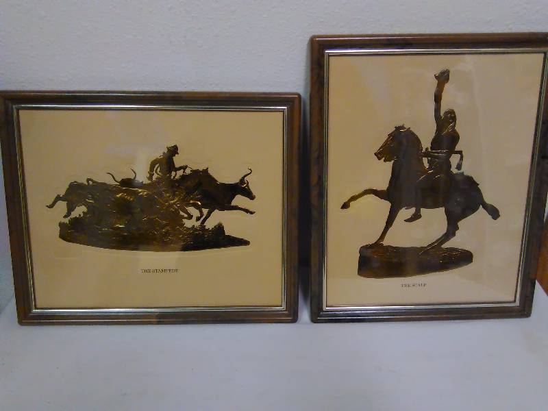 lot 235 image: Foil Prints, framed (2) The Scalp and The Stampede