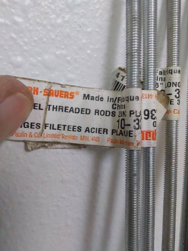 lot 338 image: Steel Threaded Rods, (6) 10-32 x 36