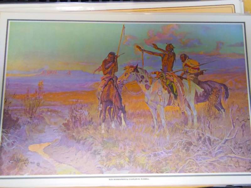 lot 238 image: Vintage Charles M Russel, Vintage Placemats (8)