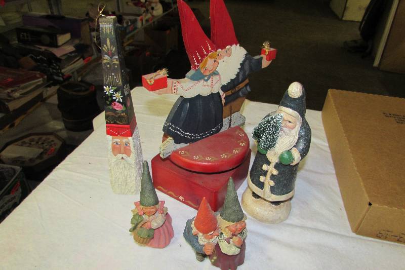 lot 53 image: Norwegian Trolls and figures, Wood Painted Music Box