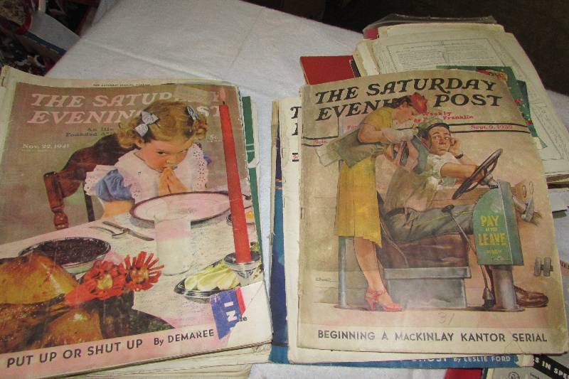 lot 82 image: Saturday Evening Post magazines, Rosemaling Books