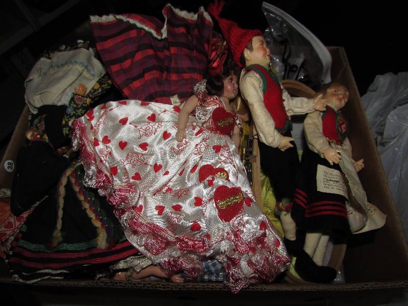 lot 113 image: Norwegian style dolls and misc hosehold items