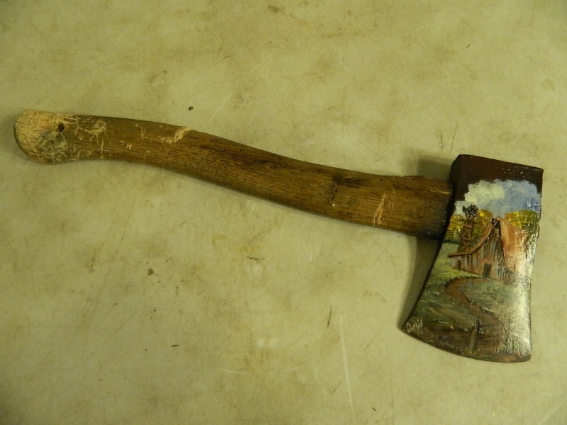 lot 53 image: Hand Painted Hatchet