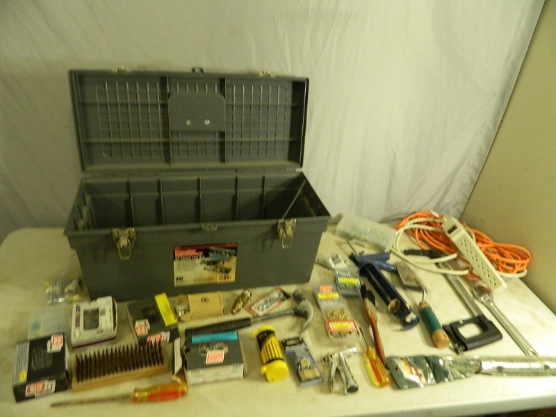 lot 71 image: Toolbox with Tools and Hardware