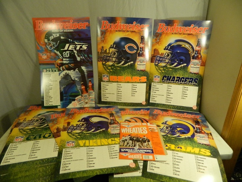 lot 99 image: Budweiser Season Schedules For NFL Football Teams and More