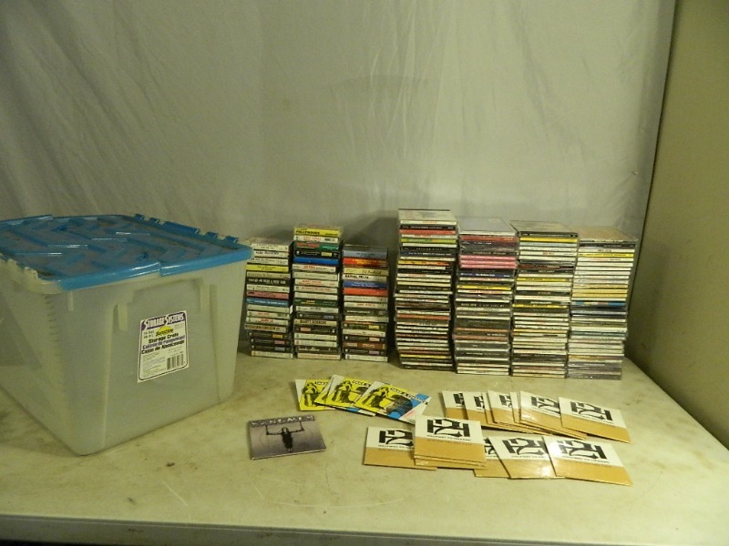 lot 116 image: Large Lot of CDs and Tapes in Tote