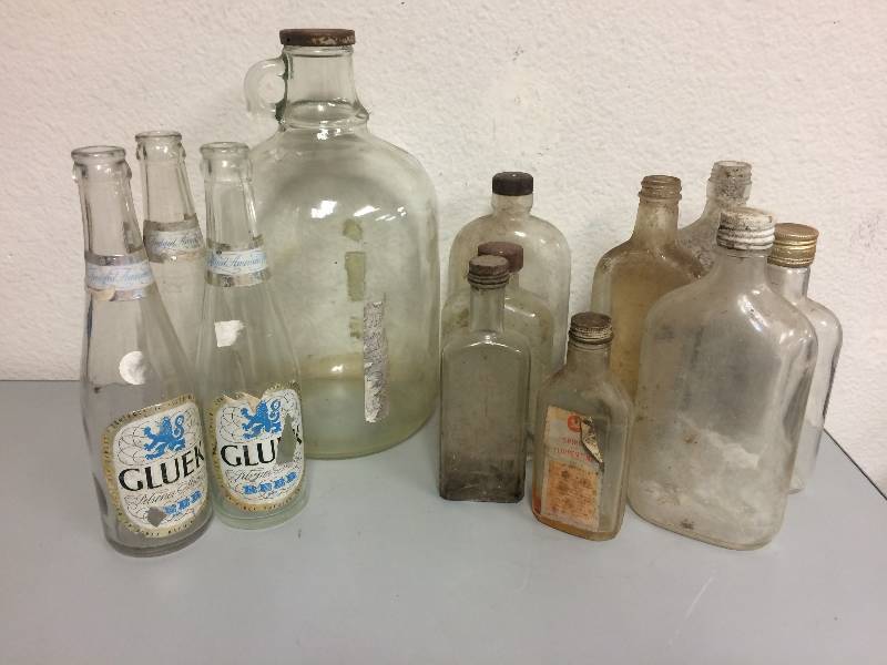 lot 10 image: Vintage Glass Jug and Bottles