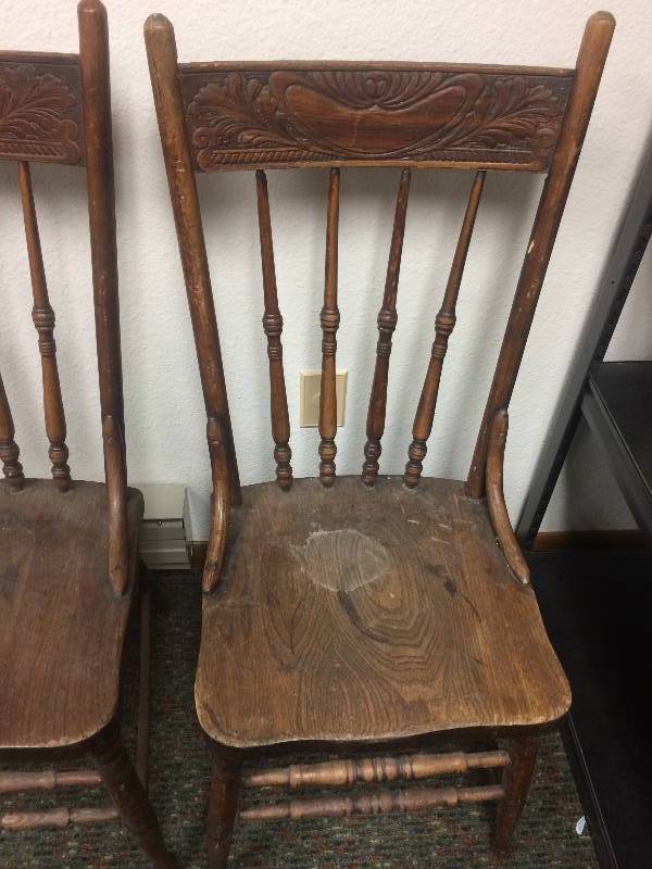 lot 34 image: Antique Wooden Chairs
