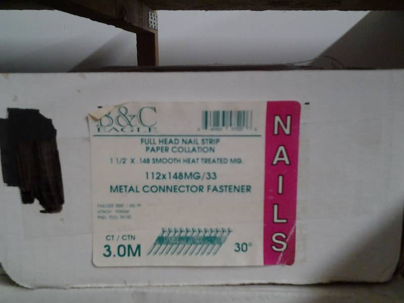 lot 10 image: B&C Eagle Fasteners 1 12 x .148 Smooth, Galv., Metal Connector Fastener. Fits Hitachi NR65AK