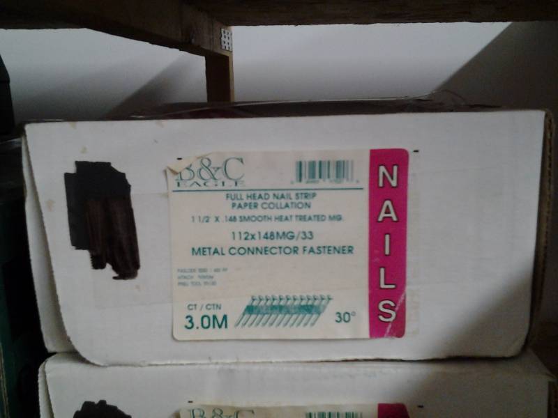 lot 12 image: B&C Eagle Fasteners 1 12 x .148 Smooth, Galv., Metal Connector Fastener. Fits Hitachi NR65AK