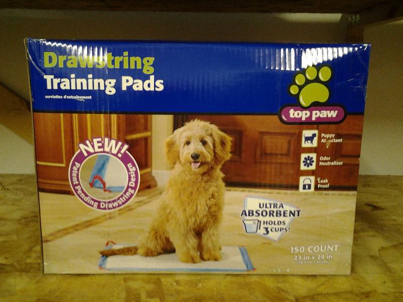 lot 37 image: Drawstring Puppy Training Pads, Full Box 150 Count