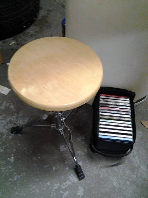 lot 45 image: Music Stool, Misc Cds In Travel Case Some Unopened