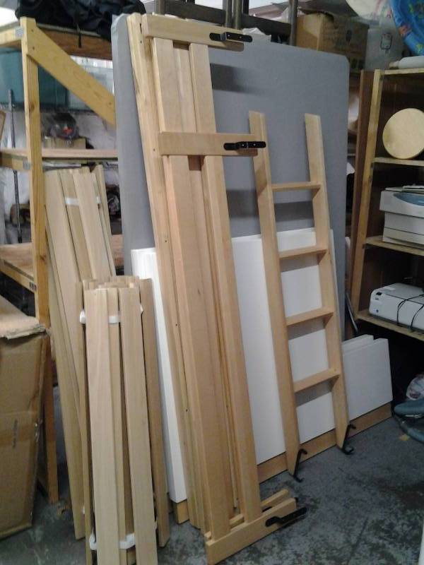 lot 47 image: Bunk Bed, Single Over Full-White Enamel And Natural Maple (No Mattress)