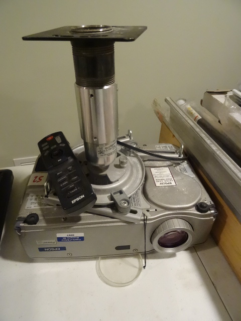 lot 52 image: Epson power lite 51C projector. Ceiling mount bracket. Comes with remote