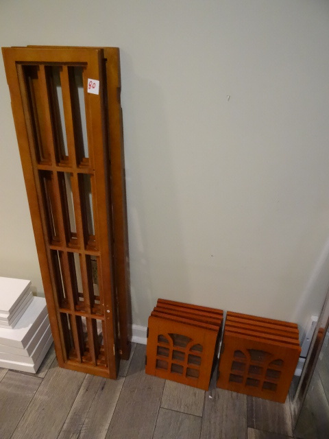 lot 80 image: Qty 4 cabinet doors. No glass. 9.5 x 43.5. 10 cabinet doors. 10 x 10