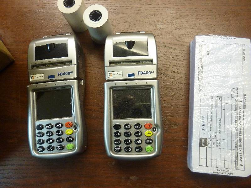 lot 81 image: Two First Data Credit Card Machines
