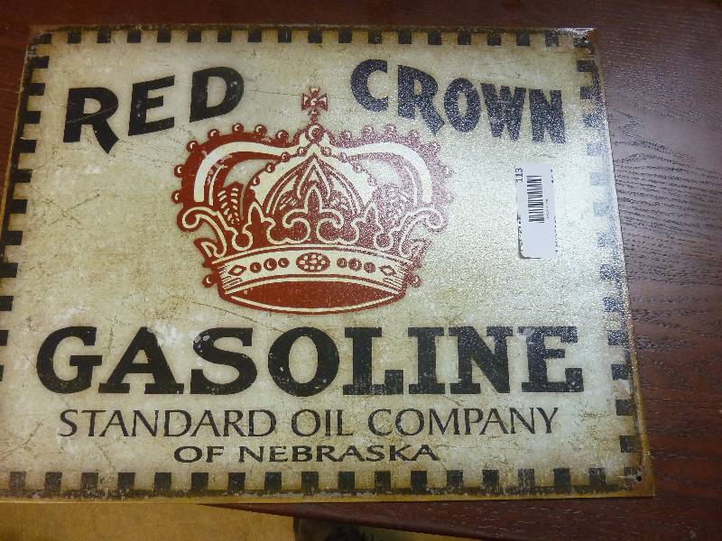 lot 113 image: Vintage Red Crown Gas Sign