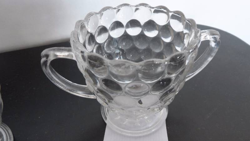 Vintage Depression Glass Sugar & Creamer