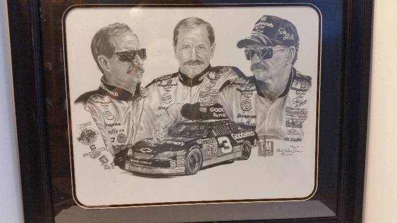 lot 81 image: Dale Earnhardt Framed Print - Tribute to a Legend - See Pictures