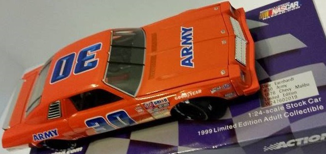 lot 109 image: 1999 Action Racing Collectables 124th Scale #30 Dale Earnhardt 1976 Army Chevrolet Malibu
