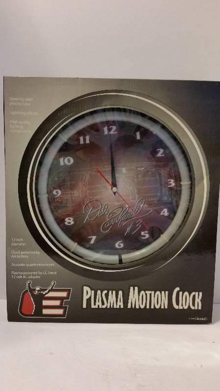 lot 72 image: Dale Earnhardt Foundation 12 Plasma Motion Clock - See Pictures