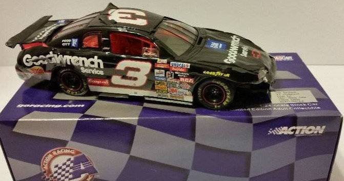 lot 129 image: Action Racing Collectables 124th Scale #3 Dale Earnhardt 1997 Chevrolet Monte Carlo Crash Car