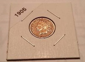 lot 135 image: Lot of (5) Indianhead Pennies - Carded