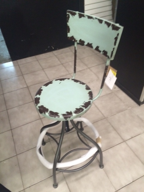 Deco Blue-Grey Adjustable Metal Stool