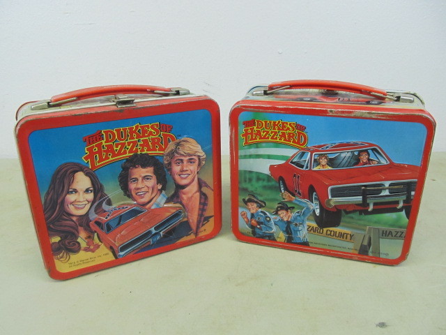 lot 5 image: Pair of Vintage DUKES OF HAZZARD Metal Lunch Boxes